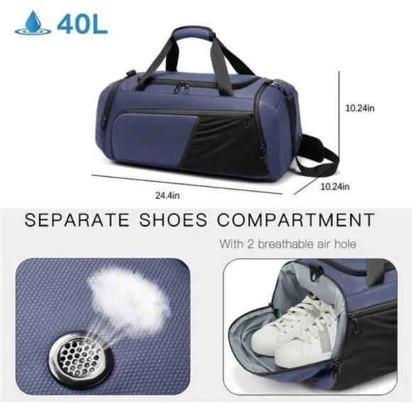 GYM DUFFLE BAG Waterproof Sports with Shoes Compartment  Gym Duffle Bag Waterproof Sports Duffel Bags Travel Weekender Bag